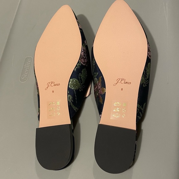 New JCREW Pointed-toe Slides in Floral Brocade - Picture 4 of 4